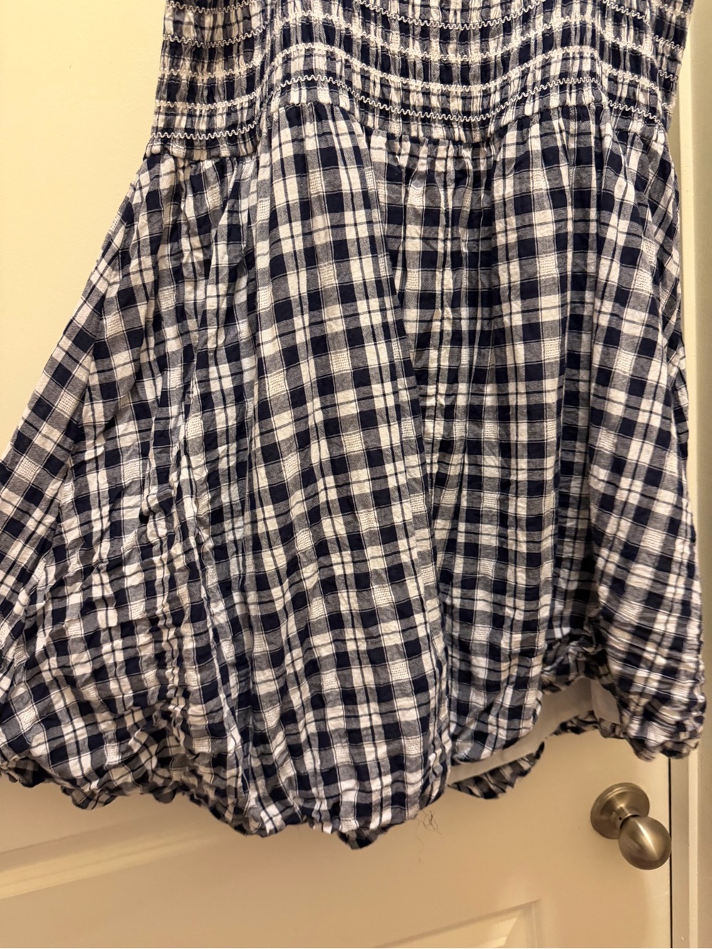 American Eagle Outfitters Navy and White Plaid Mini Dress - Picture 4 of 6
